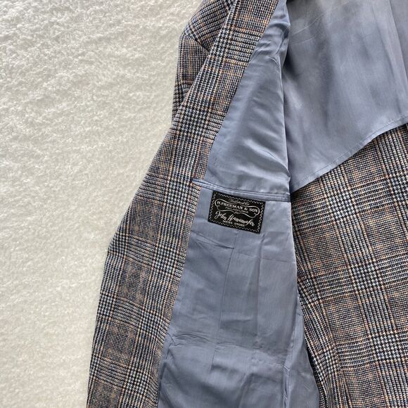 H. Freeman & Son Blazer Men's 44L Grey Glen Plaid Trend Aire Corpcore Jacket - Picture 6 of 16